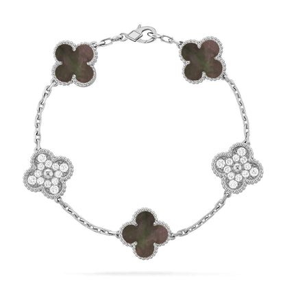 [OAK JURI] CLOVER 5 MOTIF GRAY MOP BRACELET COLLECTION
