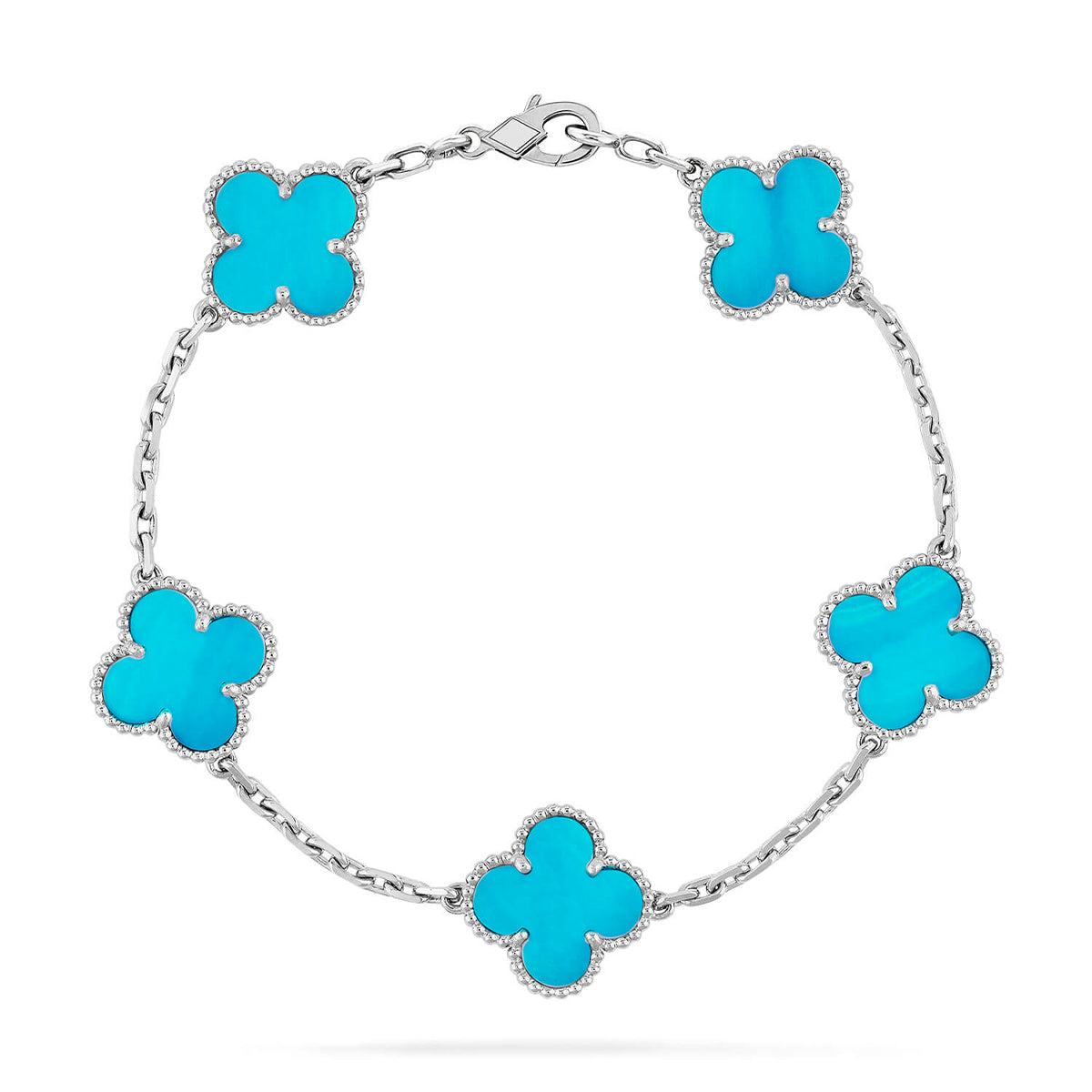 [OAK JURI] CLOVER 5 MOTIF TURQUOISE BRACELET COLLECTION