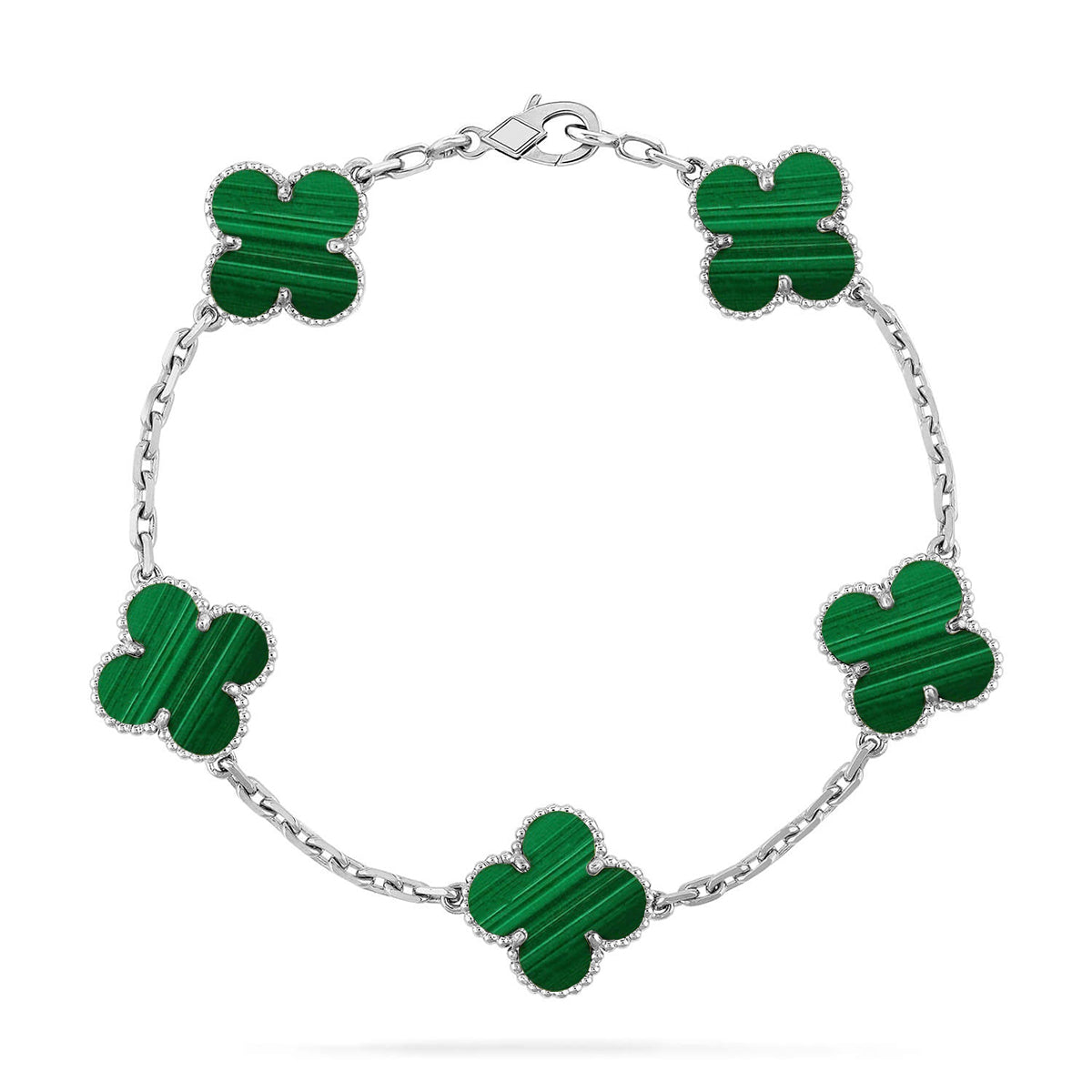 [OAK JURI] CLOVER 5 MOTIF MALACHITE BRACELET COLLECTION