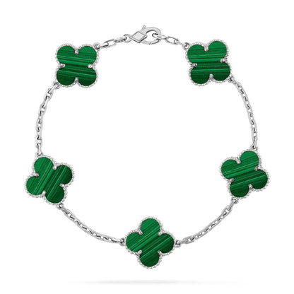 [OAK JURI] CLOVER 5 MOTIF MALACHITE BRACELET COLLECTION
