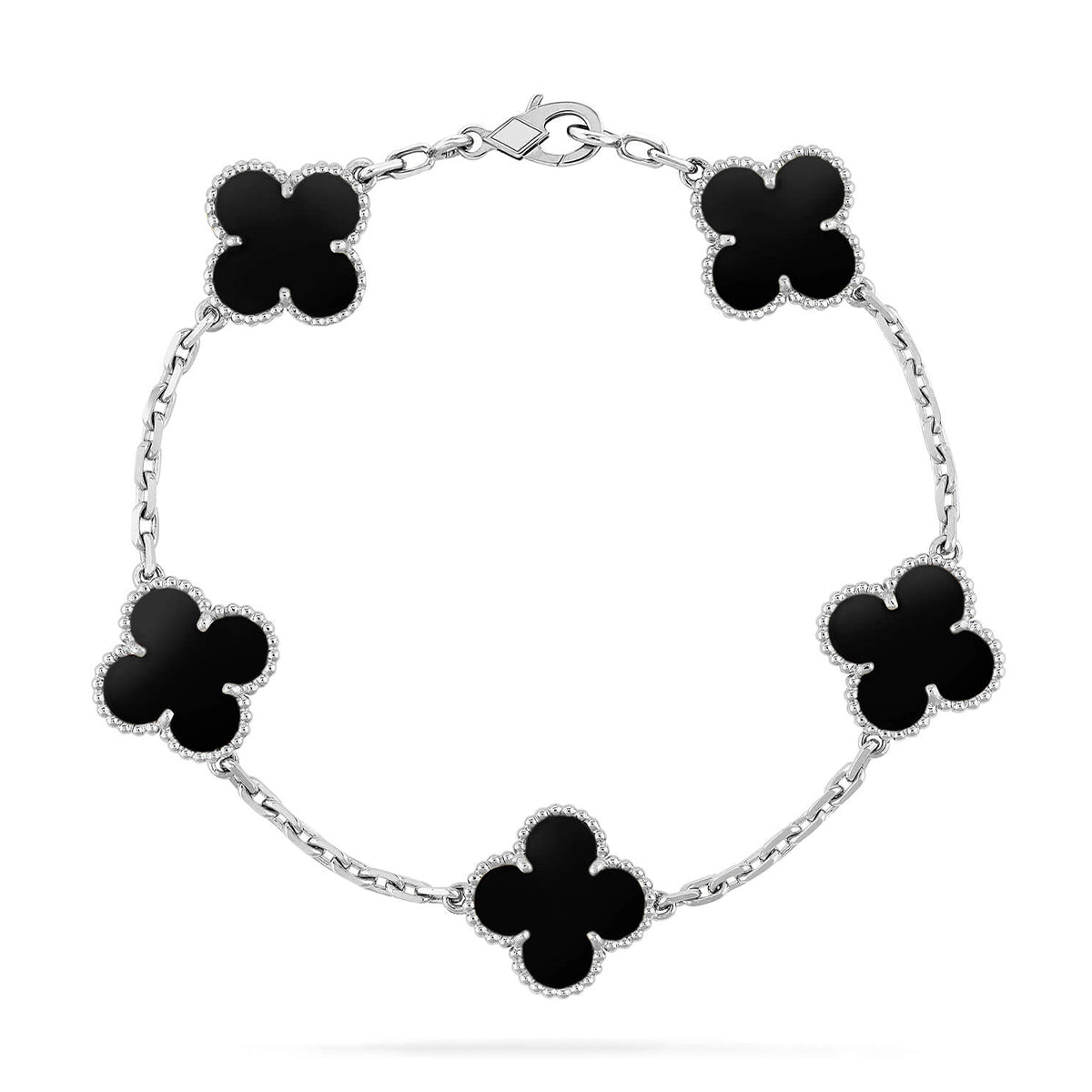[OAK JURI] CLOVER 5 MOTIF ONYXS BRACELET COLLECTION