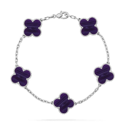 [OAK JURI]CLOVER 5 MOTIF PURPLE STRIPES BRACELET COLLECTION