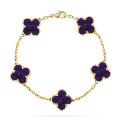 [OAK JURI]CLOVER 5 MOTIF PURPLE STRIPES BRACELET COLLECTION