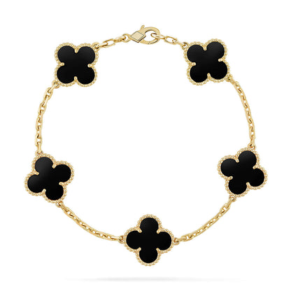 [OAK JURI] CLOVER 5 MOTIF ONYXS BRACELET COLLECTION