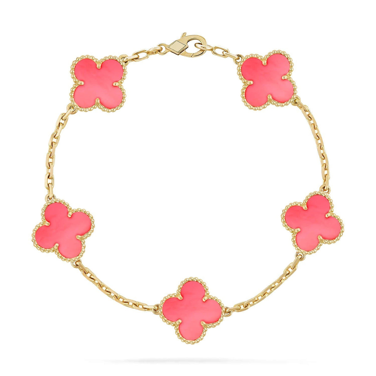 [OAK JURI] CLOVER 5 MOTIFS  PINK MOP BRACELET COLLECTION