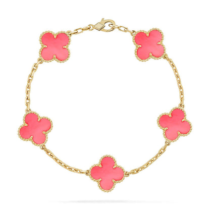 [OAK JURI] CLOVER 5 MOTIFS  PINK MOP BRACELET COLLECTION