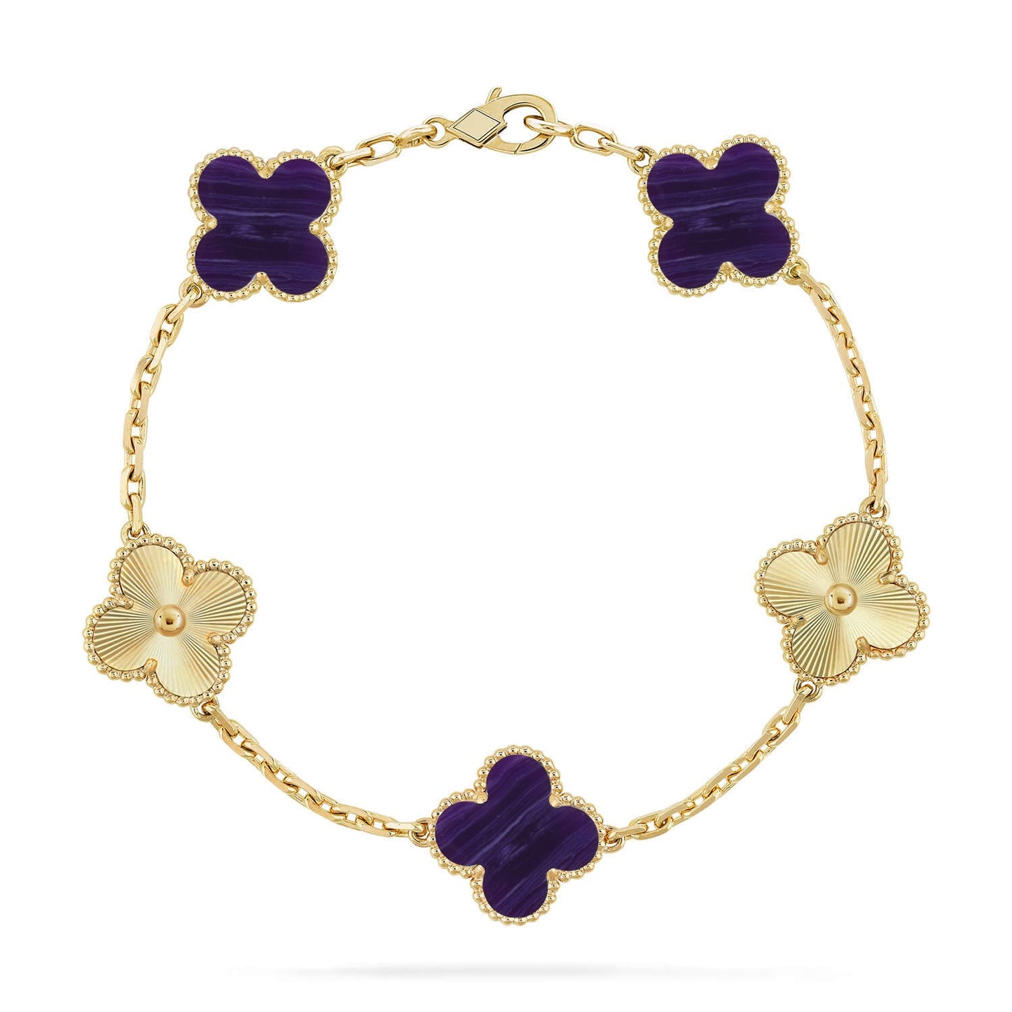 [OAK JURI]CLOVER 5 MOTIF PURPLE STRIPES BRACELET COLLECTION
