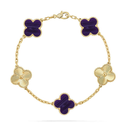 [OAK JURI]CLOVER 5 MOTIF PURPLE STRIPES BRACELET COLLECTION
