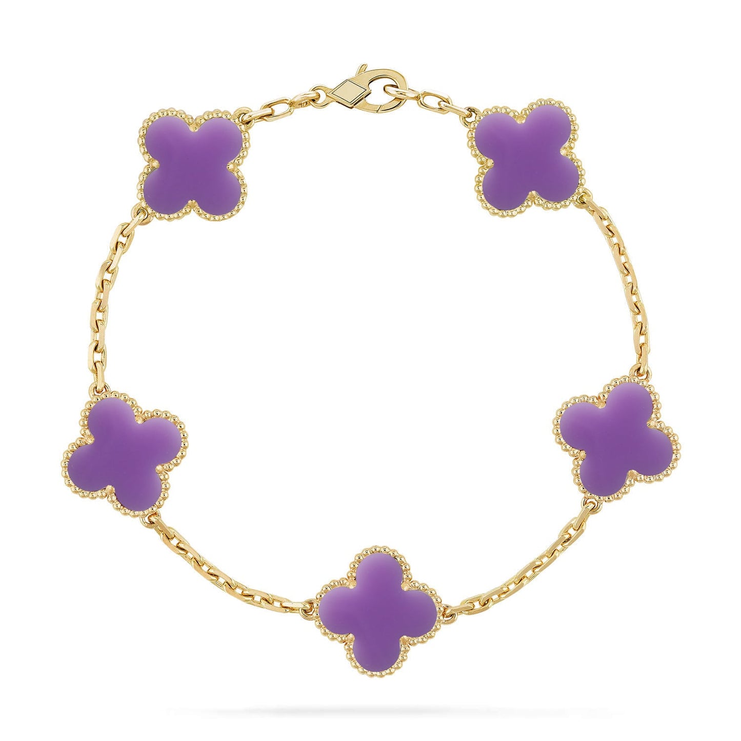 [OAK JURI]CLOVER 5 MOTIF LIGHT PURPLE BRACELET COLLECTION