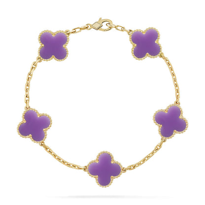 [OAK JURI]CLOVER 5 MOTIF LIGHT PURPLE BRACELET COLLECTION