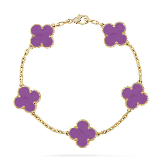 [OAK JURI] CLOVER 5 MOTIF VIOLET BRACELET COLLECTION