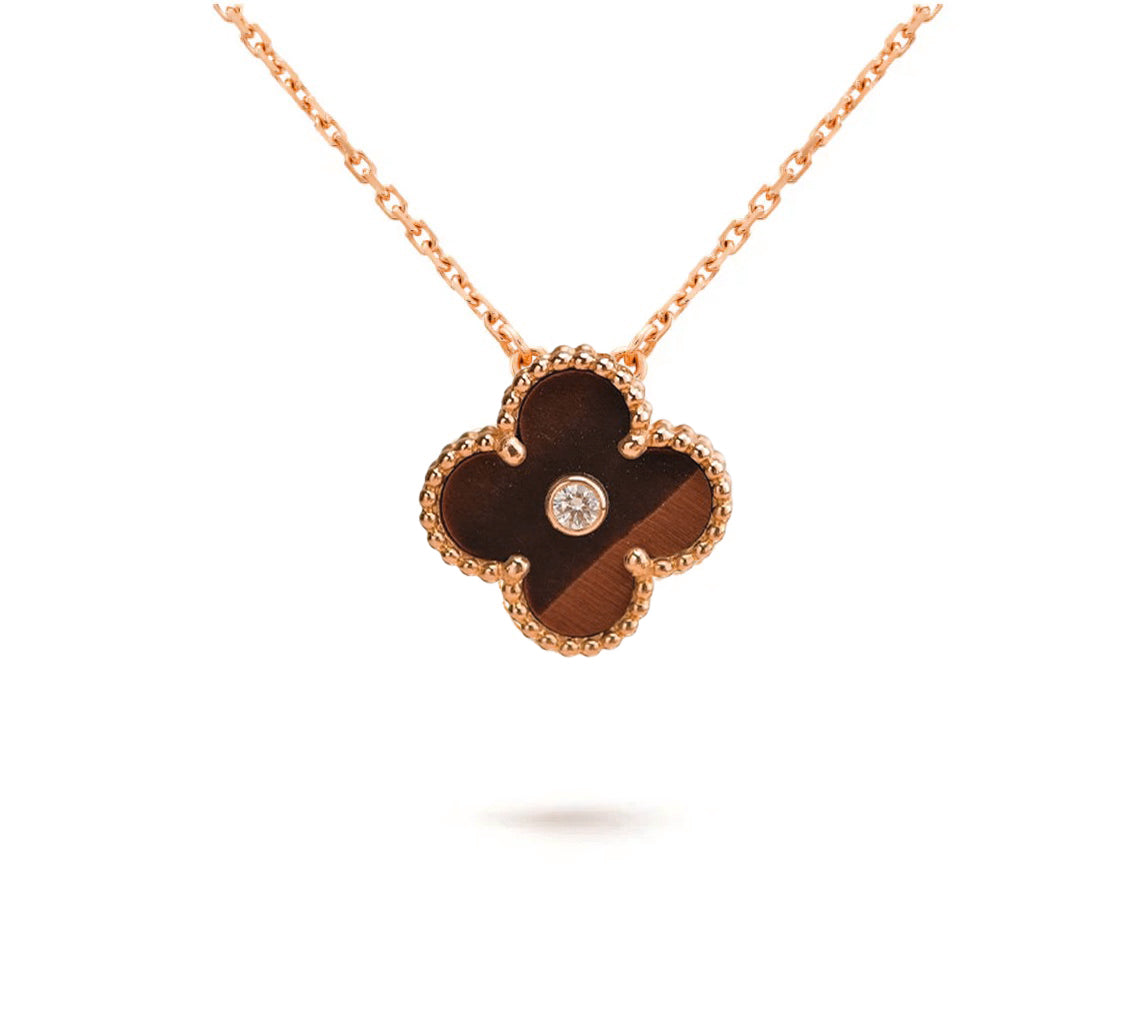 [OAK JURI]CLOVER 15MM DIAMOND SINGLE FLOWER NECKLACE COLLECTION