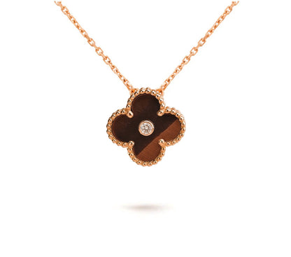 [OAK JURI]CLOVER 15MM DIAMOND SINGLE FLOWER NECKLACE COLLECTION