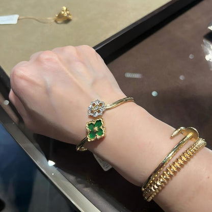 [OAK JURI]OPERA TULLE  GOLD BRACELET WITH ENAMEL BACKGROUND