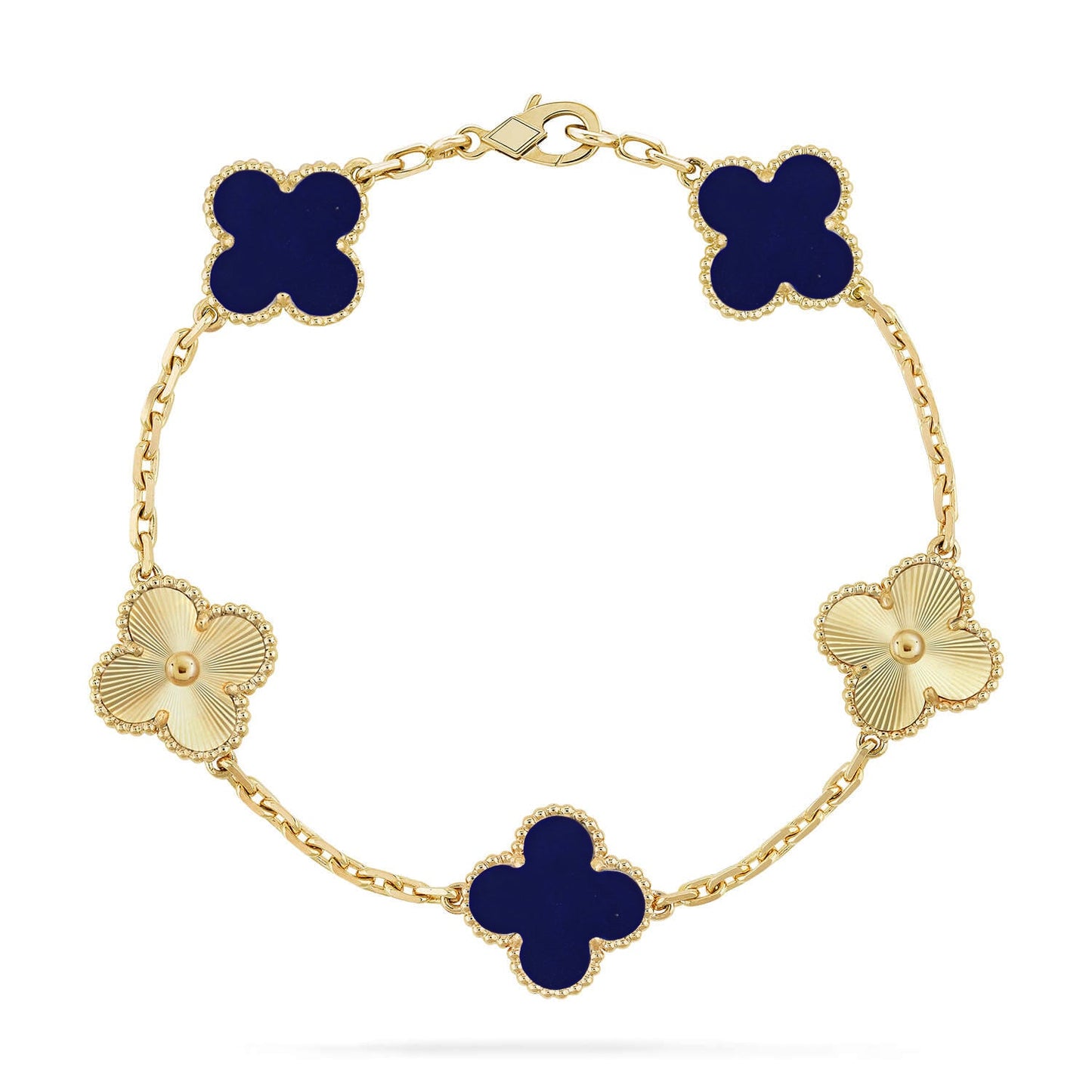 [OAK JURI]CLOVER 5 MOTIF LAPIS LAZULI BRACELET COLLECTION