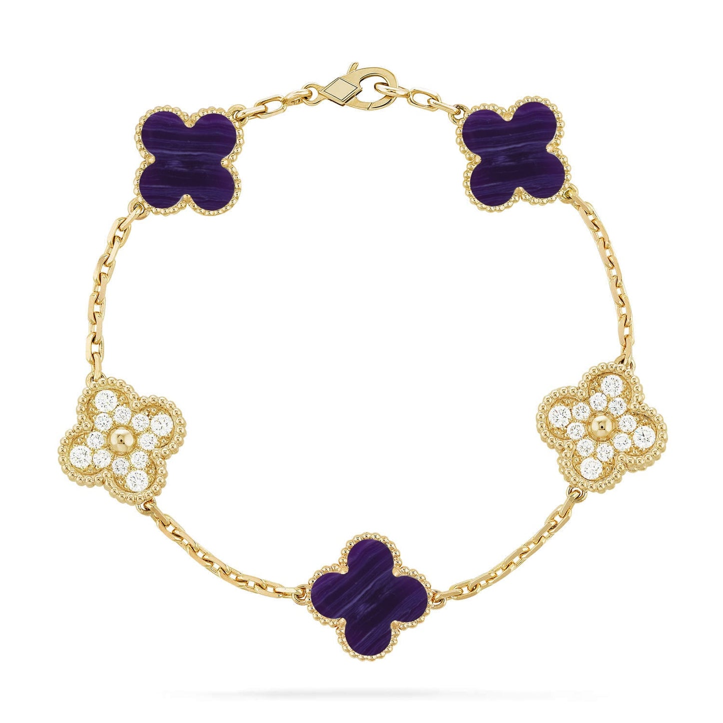 [OAK JURI]CLOVER 5 MOTIF PURPLE STRIPES BRACELET COLLECTION