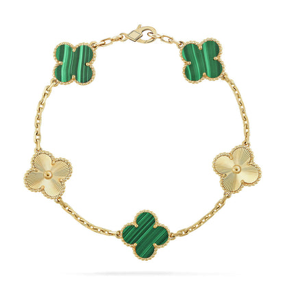 [OAK JURI] CLOVER 5 MOTIF MALACHITE BRACELET COLLECTION