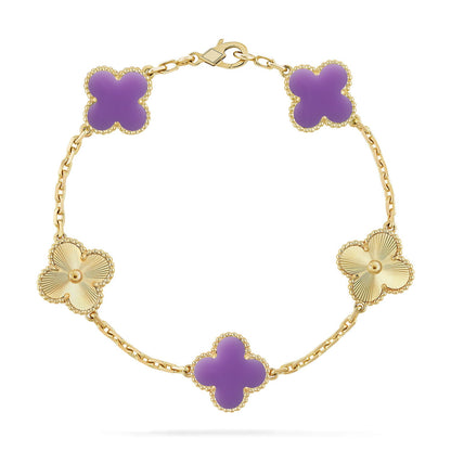 [OAK JURI]CLOVER 5 MOTIF LIGHT PURPLE BRACELET COLLECTION