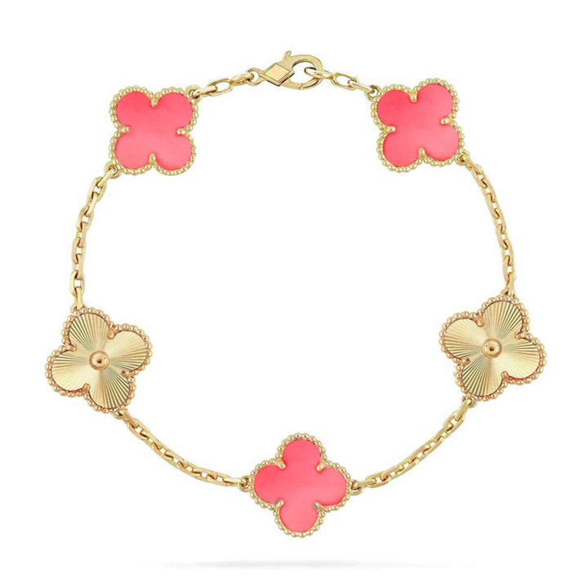 [OAK JURI] CLOVER 5 MOTIFS  PINK MOP BRACELET COLLECTION