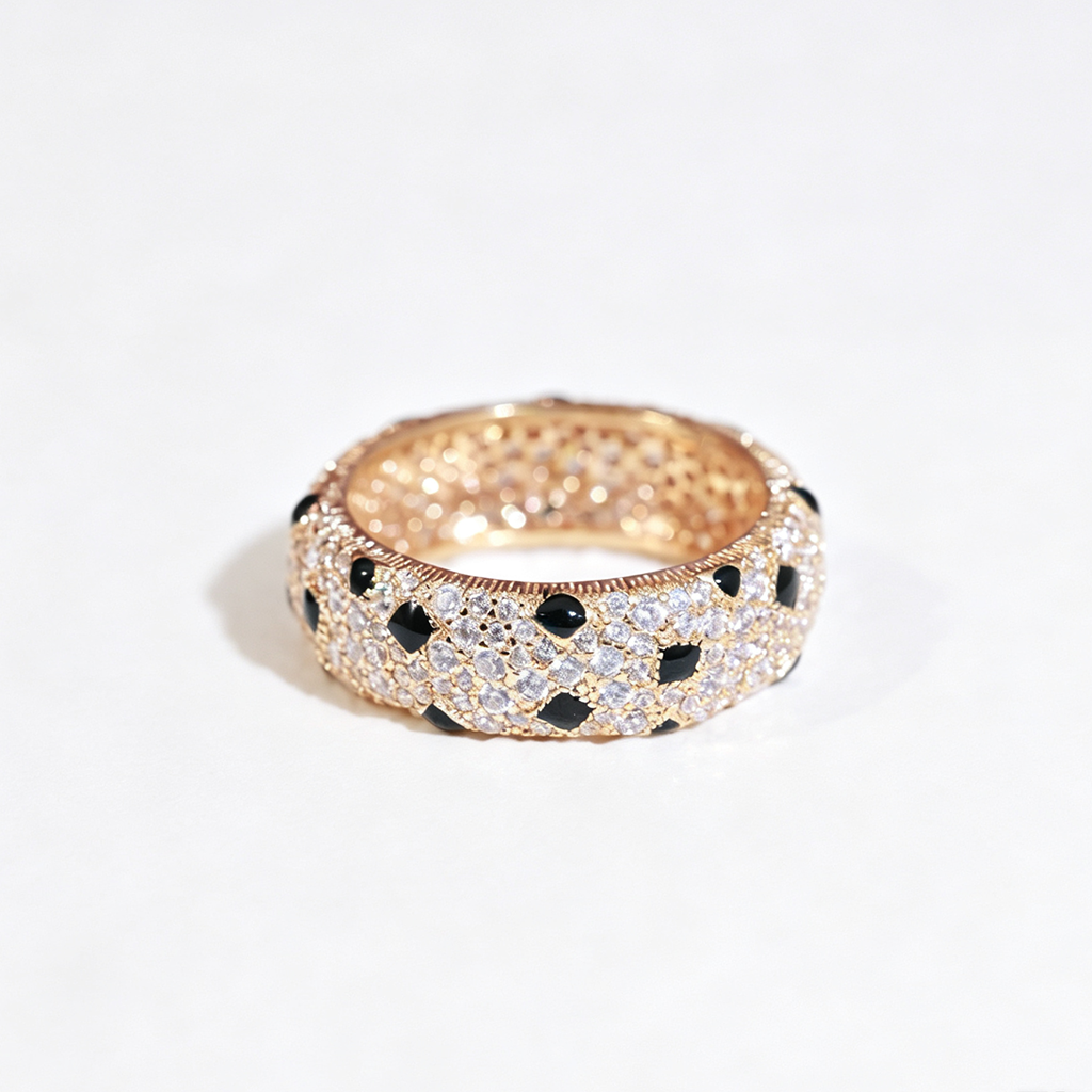 [OAK JURI]PANTHERE SPOTTED FULL DIAMOND RING