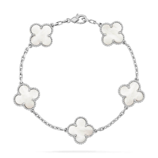 [OAK JURI]CLOVER SILVER MOP 5 MOTIF BRACELET