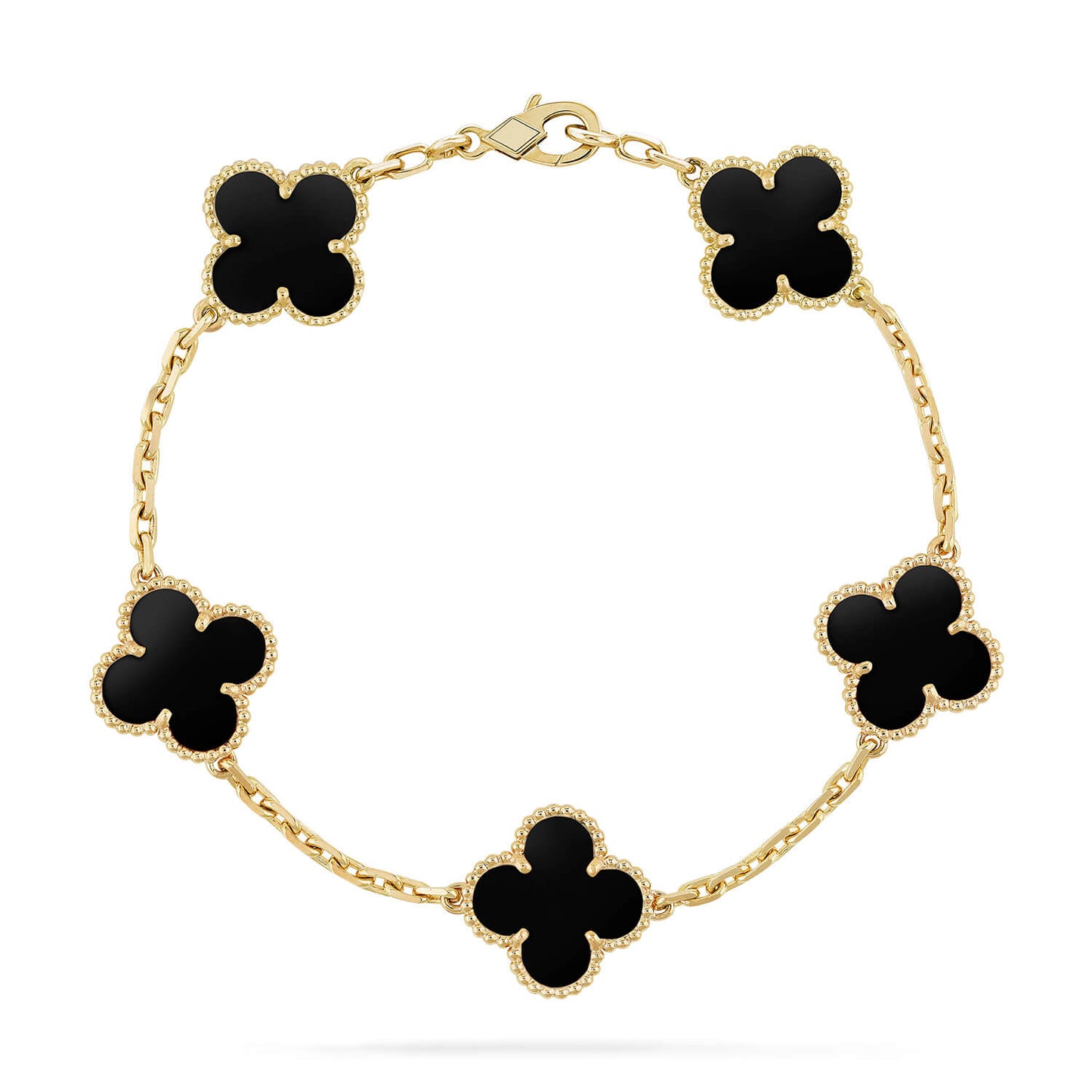 [OAK JURI]CLOVER  5 MOTIFS BLACK ONYX BRACELET