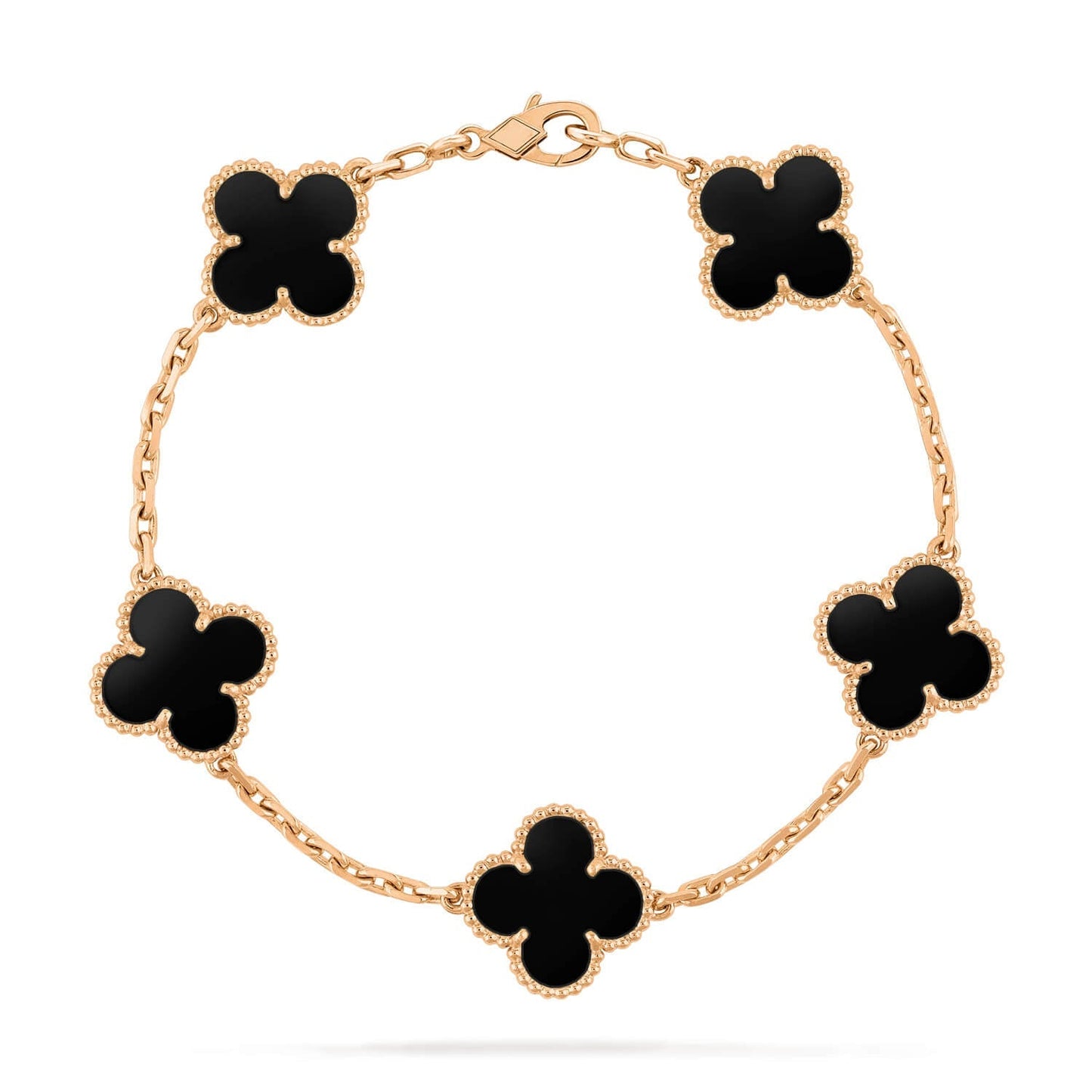 [OAK JURI]CLOVER  5 MOTIFS BLACK ONYX BRACELET