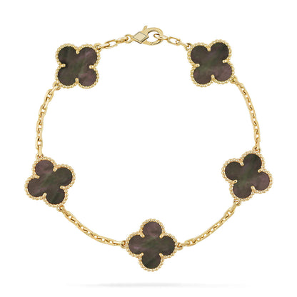 [OAK JURI]CLOVER 5 MOTIF GRAY MOP  BRACELET