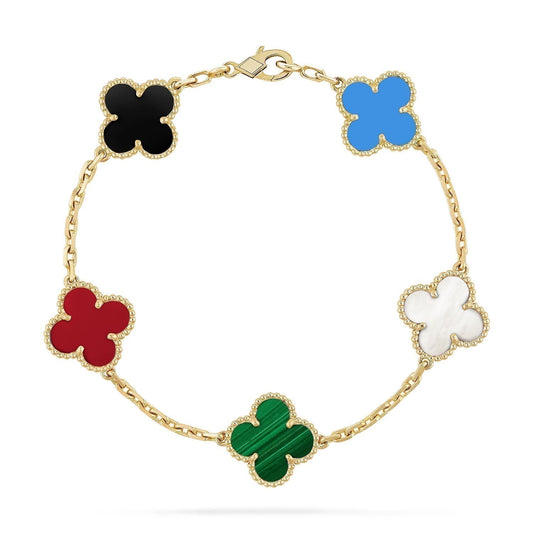 [OAK JURI]CLOVER 5 MOTIFS MULTICOLOR  BRACELET
