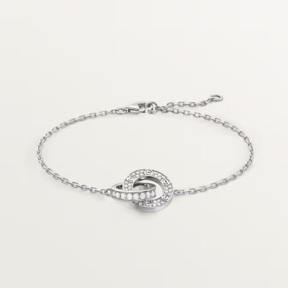 [OAK JURI]LOVE DOUBLE RING FULL DIAMOND BRACELET