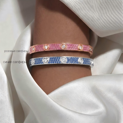 [OAK JURI]2026 PAVE GEMSTONE LOVE BRACELET 6.1MM 10 DIAMONDS
