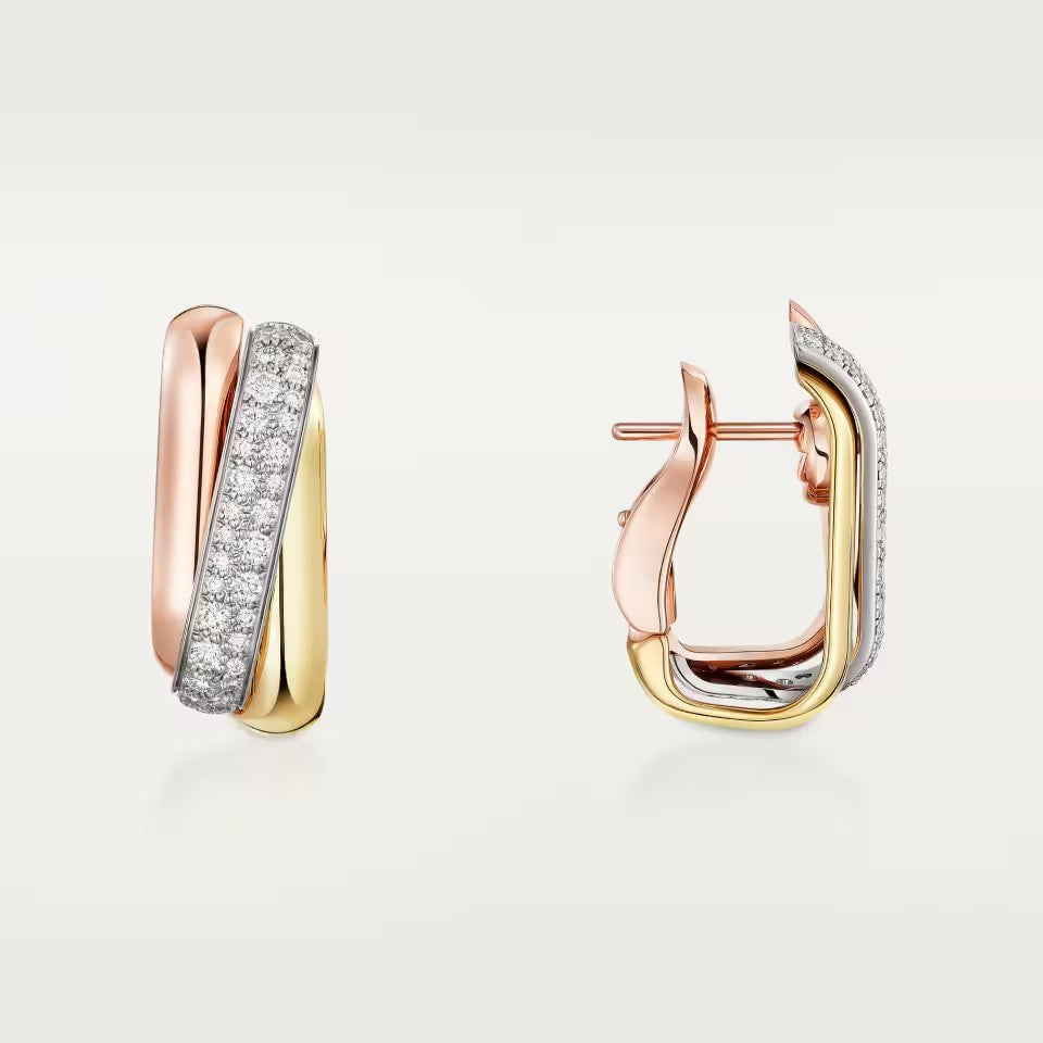 [OAK JURI]TRINITY HALF DIAMOND  CUSHION EARRINGS