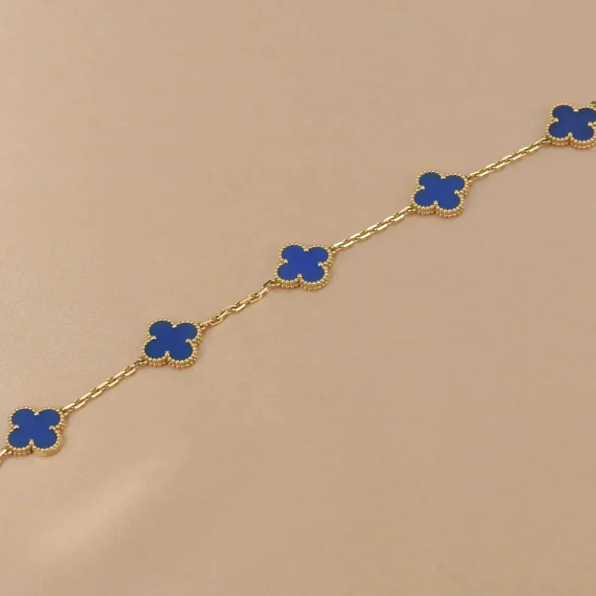 [OAK JURI] CLOVER 5 MOTIF BLUE AGATE BRACELET COLLECTION