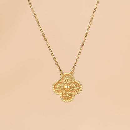 [OAK JURI]CLOVER 15MM  BRONZING NECKLACE