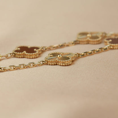 [OAK JURI]CLOVER  5 MOTIFS CARNELIAN GOLD BRACELET