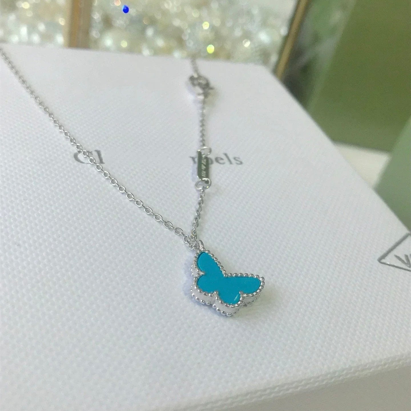 [OAK JURI]BUTTERFLY TURQUOISE BUTTERFLY BRACELET SILVER