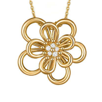[OAK JURI]FLOWERLACE NECKLACE 5 DIAMONDS