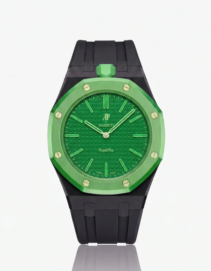 Silicone Strap & Bioceramic Case  Royal Pop Green Eight(Customize  Colors)