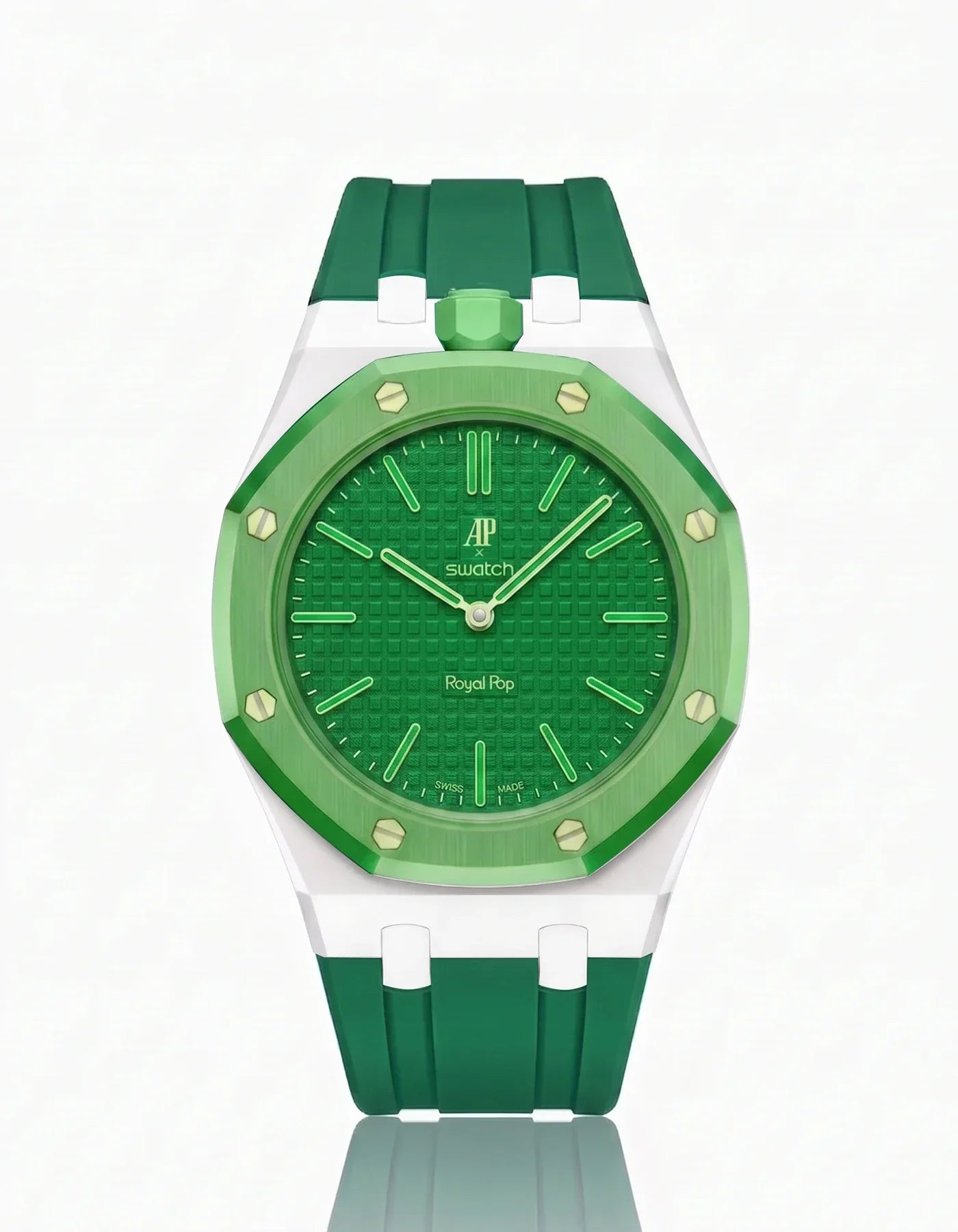 Silicone Strap & Bioceramic Case  Royal Pop Green Eight(Customize  Colors)