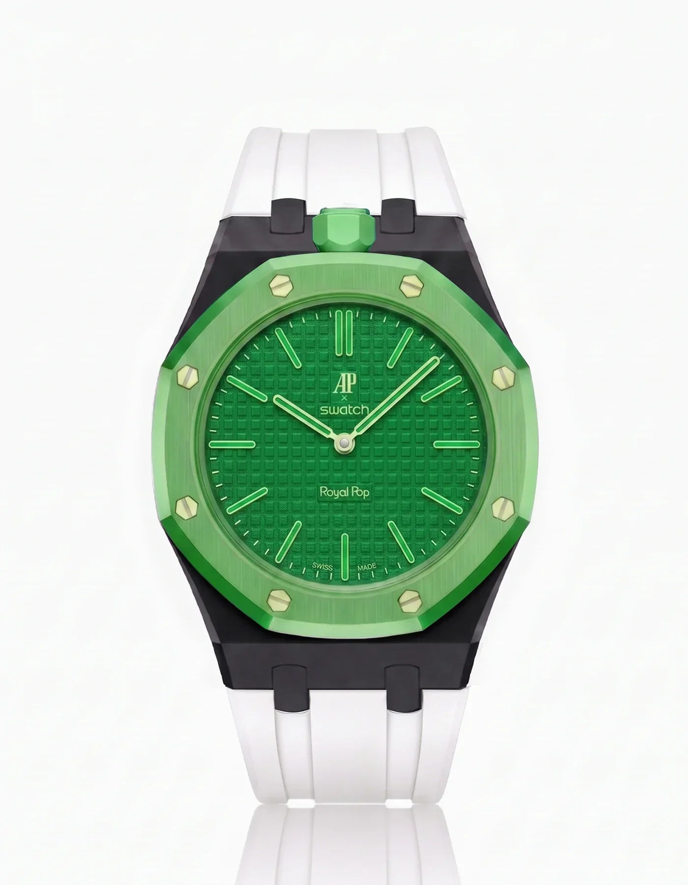 Silicone Strap & Bioceramic Case  Royal Pop Green Eight(Customize  Colors)