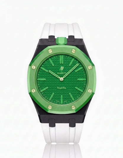 Silicone Strap & Bioceramic Case  Royal Pop Green Eight(Customize  Colors)