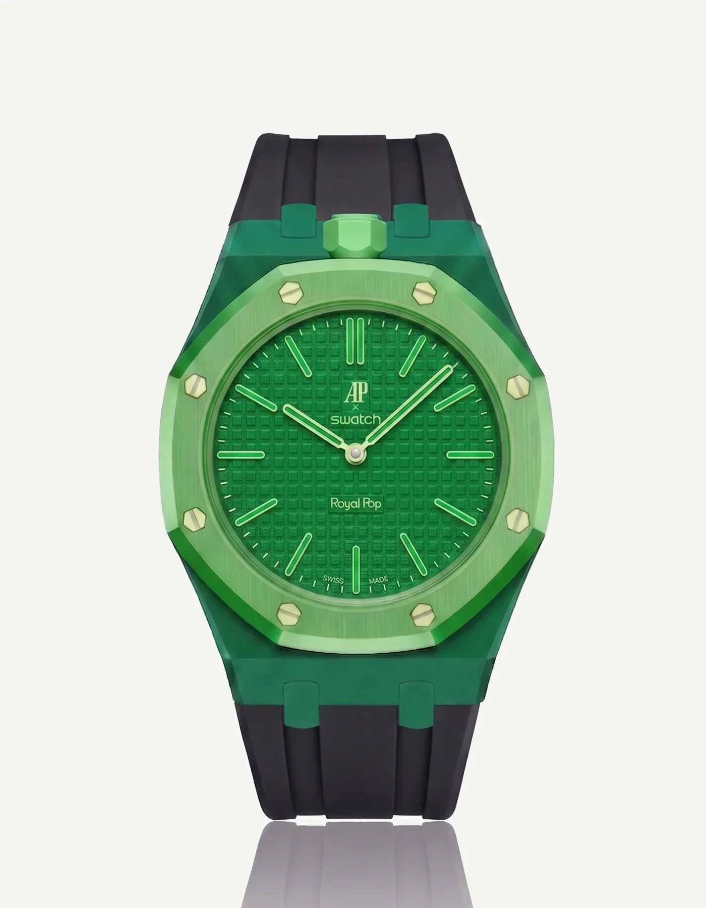 Silicone Strap & Bioceramic Case  Royal Pop Green Eight(Customize  Colors)
