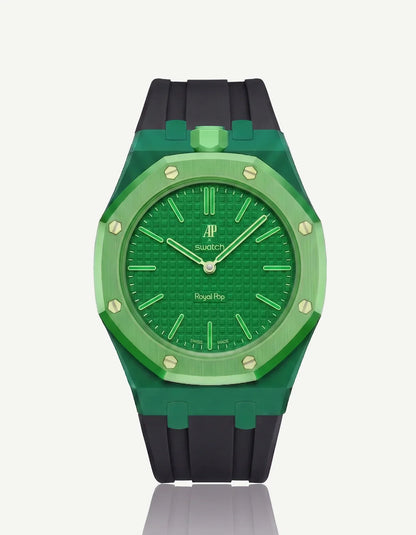 Silicone Strap & Bioceramic Case  Royal Pop Green Eight(Customize  Colors)