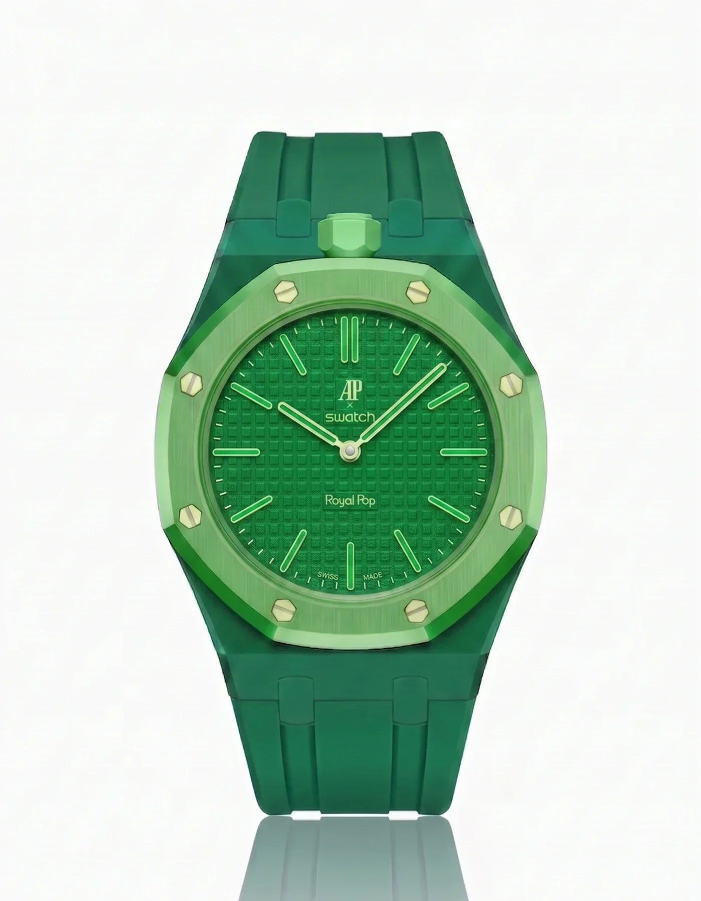 Silicone Strap & Bioceramic Case  Royal Pop Green Eight(Customize  Colors)