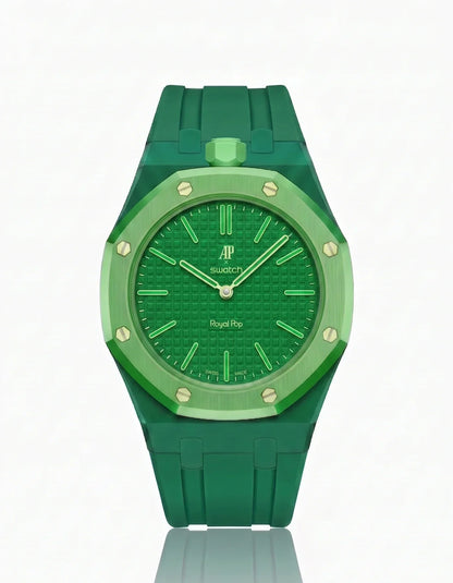Silicone Strap & Bioceramic Case  Royal Pop Green Eight(Customize  Colors)