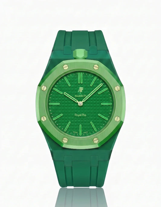 Silicone Strap & Bioceramic Case  Royal Pop Green Eight(Customize  Colors)