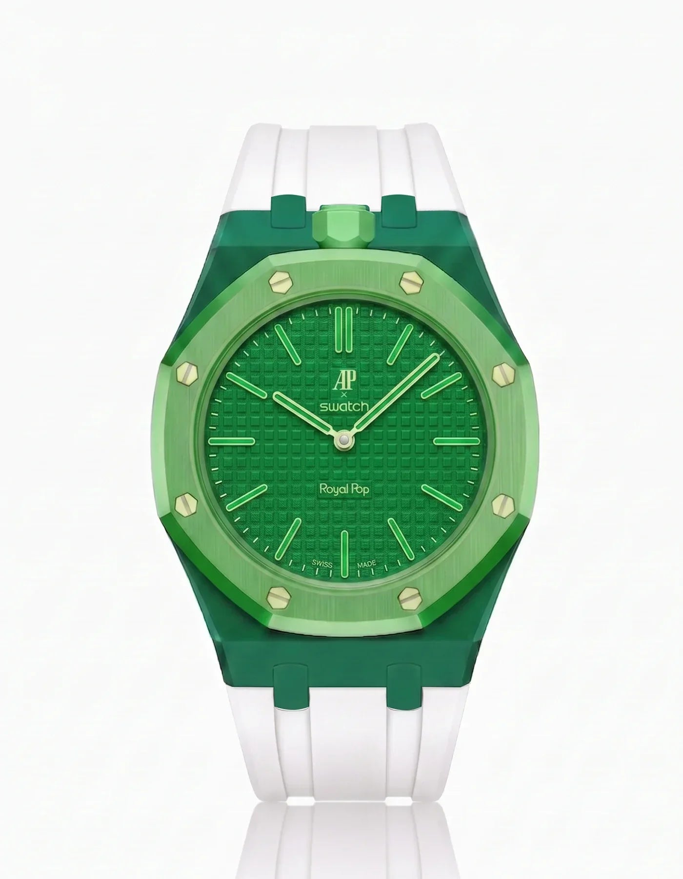 Silicone Strap & Bioceramic Case  Royal Pop Green Eight(Customize  Colors)