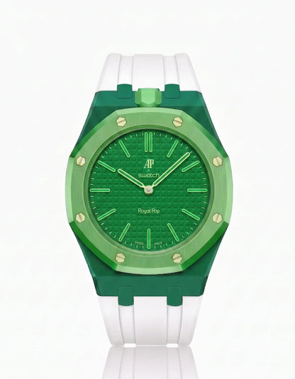 Silicone Strap & Bioceramic Case  Royal Pop Green Eight(Customize  Colors)