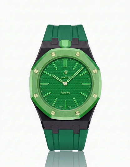 Silicone Strap & Bioceramic Case  Royal Pop Green Eight(Customize  Colors)
