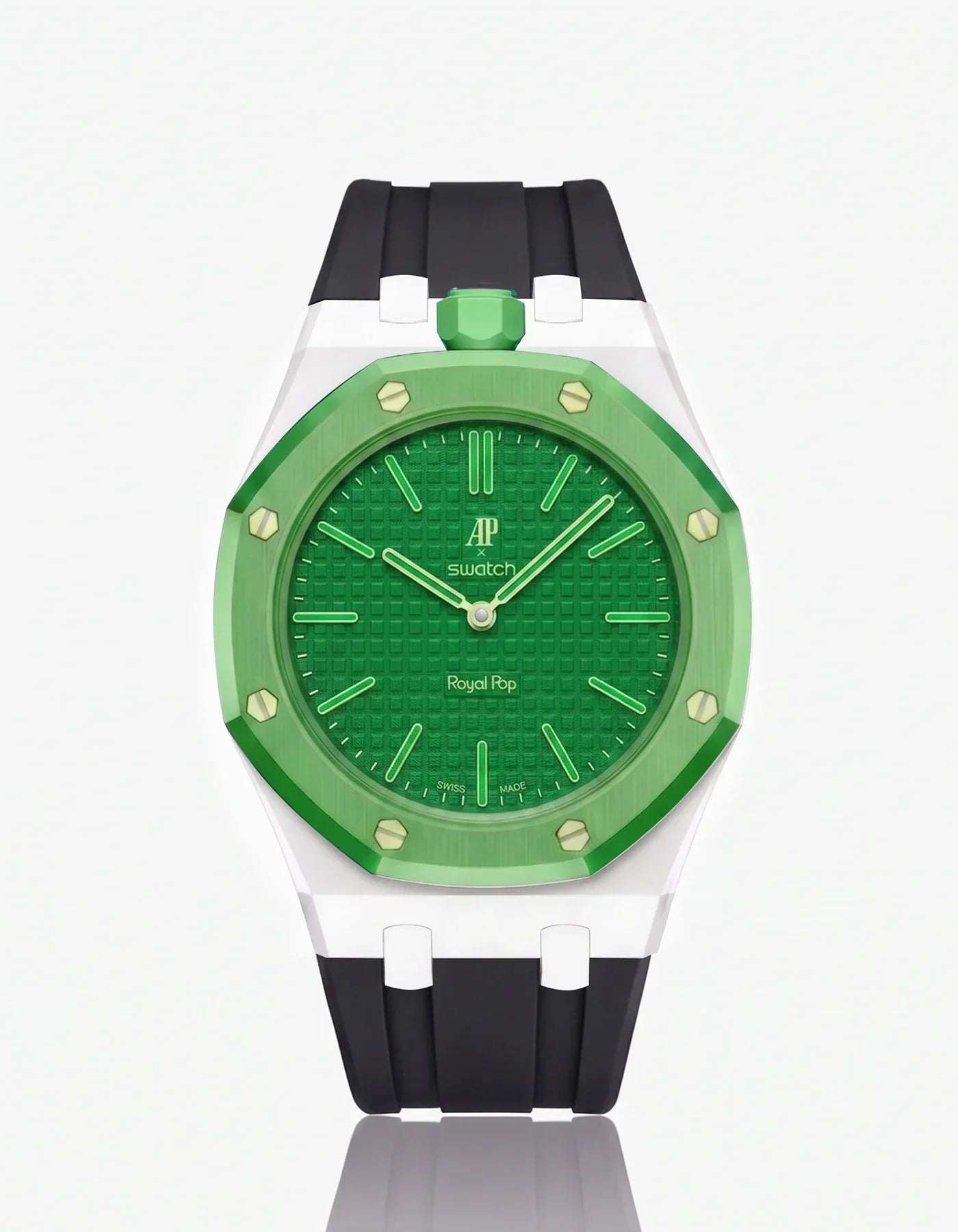 Silicone Strap & Bioceramic Case  Royal Pop Green Eight(Customize  Colors)